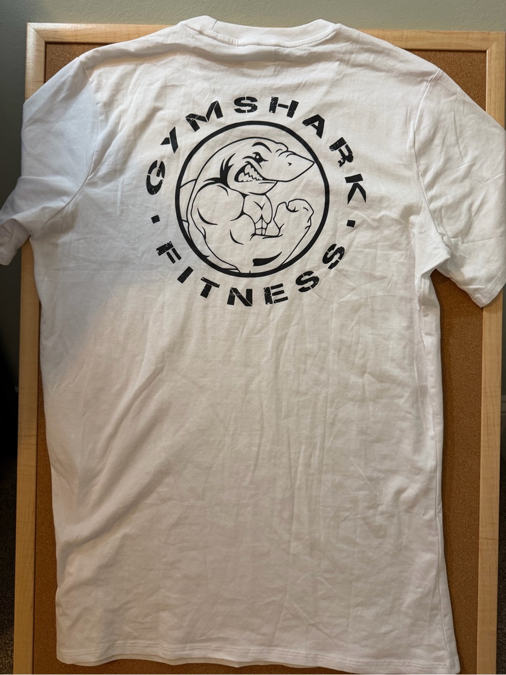 Gymshark White Short Sleeve Tee with Black Fitness Logo